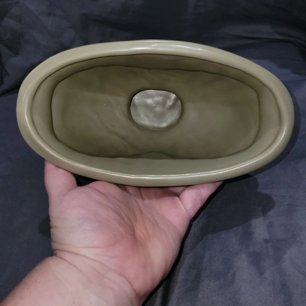 Haeger Fan Tulip Art Deco Vase Sage Green USA Pottery 5.5